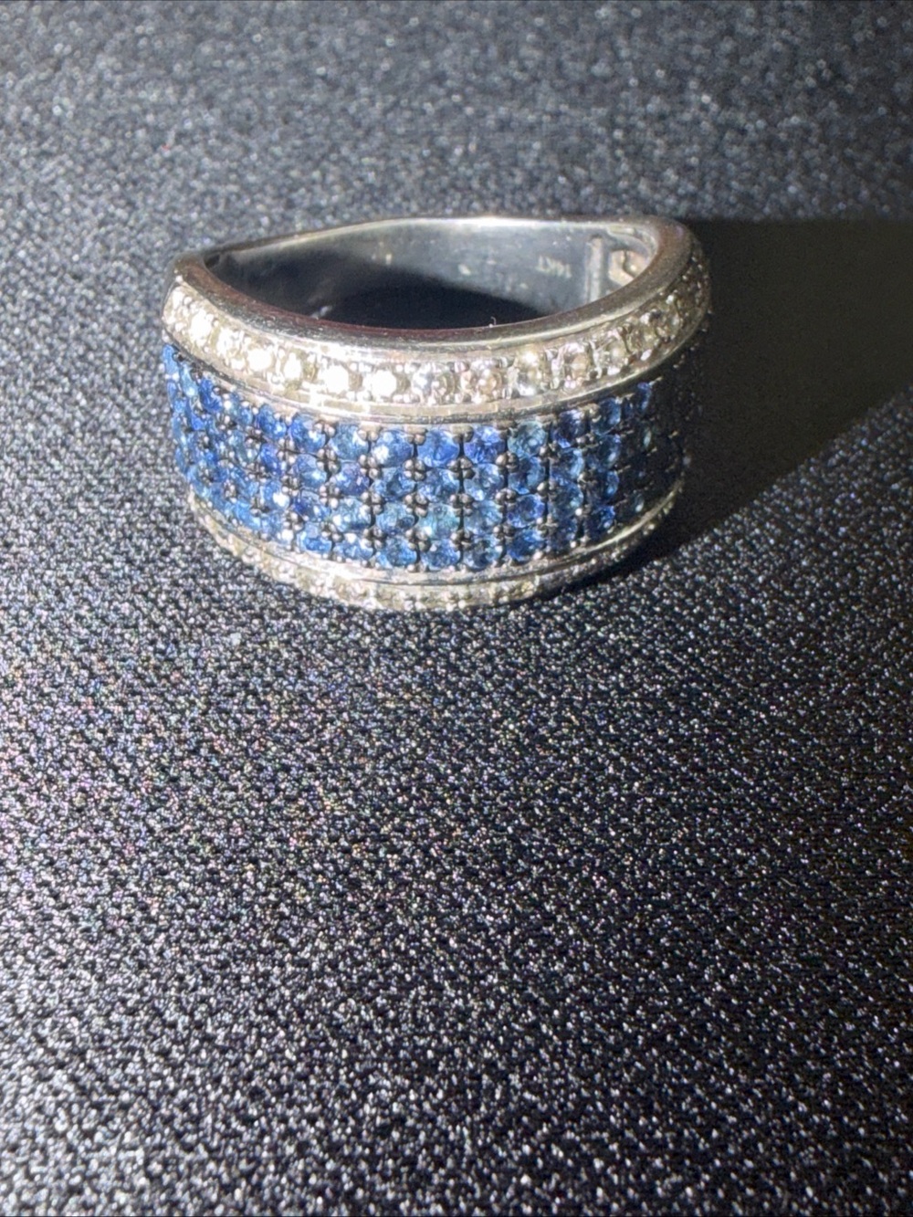 LeVian 14k White Gold Blue Sapphire And Diamond Ring